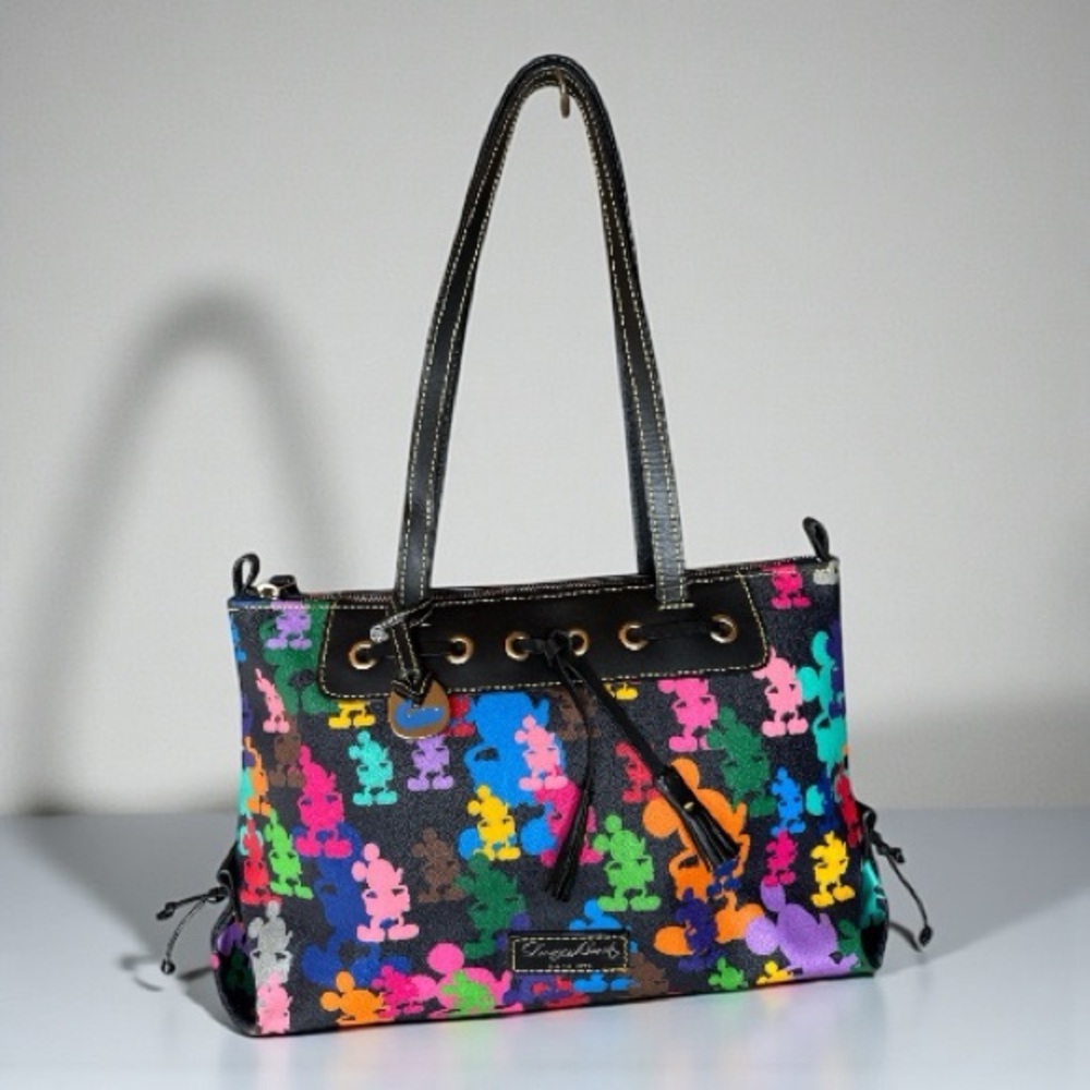 Disney Dooney & Bourke Wonder Mickey Mouse Silhouettes Large Tassel Tote Bag
